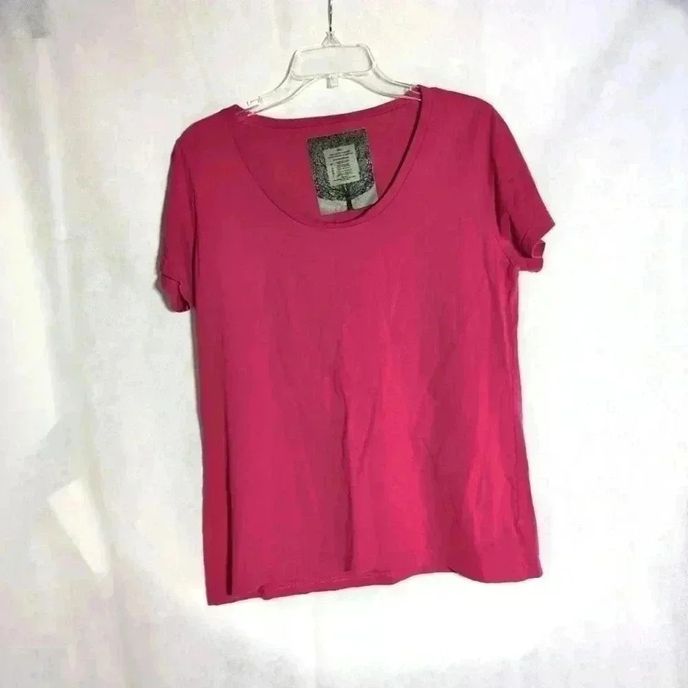 Anvil Knitware Pink Scoop Neck Top sz XL
